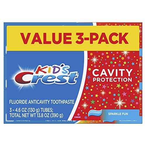 Crest Kid's Cavity Protection Toothpaste Sparkle Fun 4.6 Oz (Pack of 3)