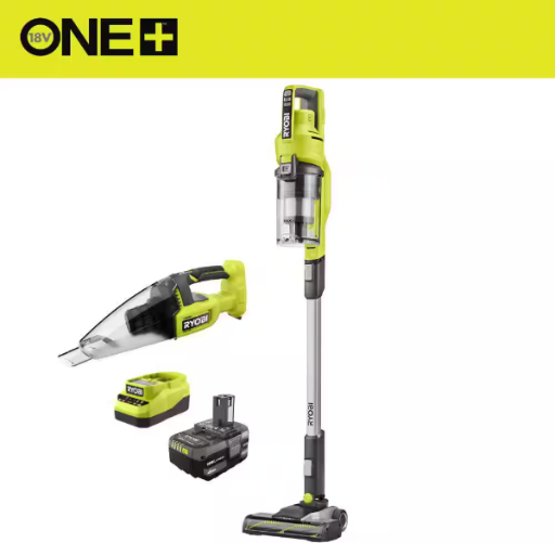 RYOBI ONE+ 18V Cordless Stick Vacuum Multi-Surface Combo Kit with 4Ah Battery Deal