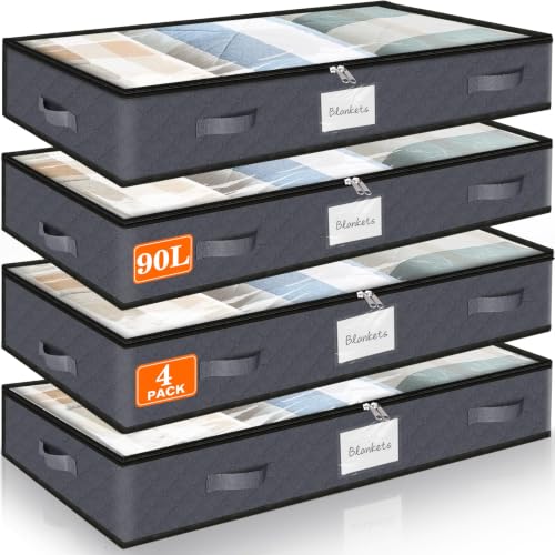 Under Bed Storage Organizers - 4-Pack Deal