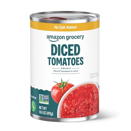 Amazon Grocery No Salt Added Diced Tomatoes, 14.5-Oz