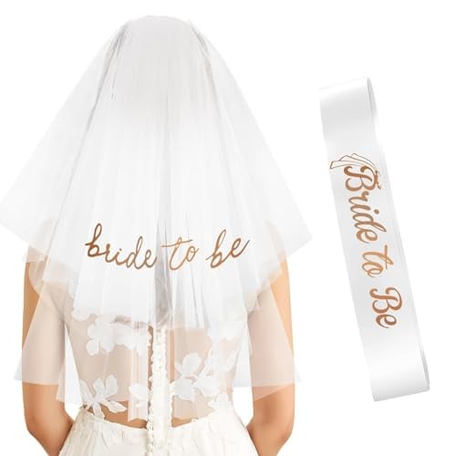 Gold Bride to Be Sash and Veil