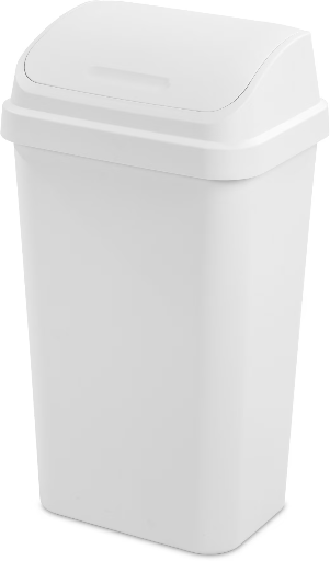 Sterilite 13 Gallon Kitchen Trash Can with Swing Top Lid