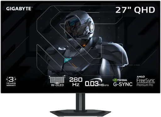 GIGABYTE 27" QHD 2K 1440P 280Hz OLED Gaming Monitor