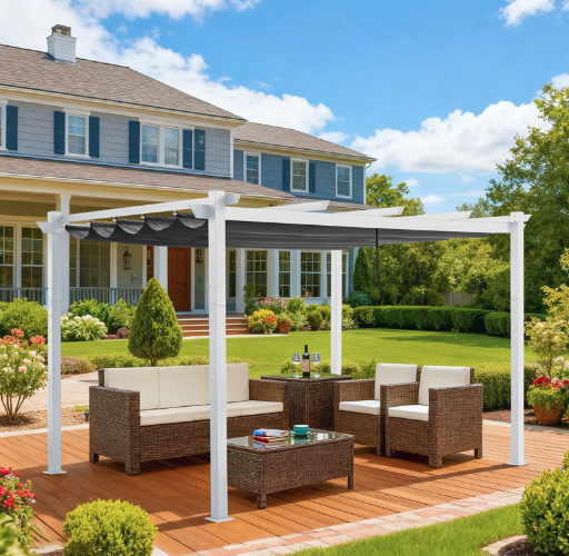 13'x10' Aluminum Pergola with Canopy