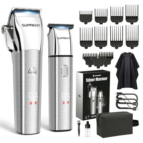 SUPRENT Cordless Hair Clippers & Trimmers Set w/ 11 Combs