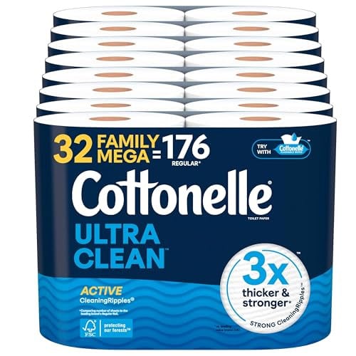 Cottonelle Ultra Clean Toilet Paper Family Mega Rolls 2 x 32-Pack