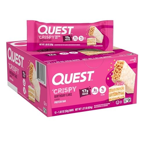 Quest Nutrition Crispy Birthday Cake Protein Bar 12 Count Deal