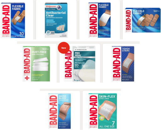 Band-Aid Brand or Walgreens Brand Bandages and First Aid Items