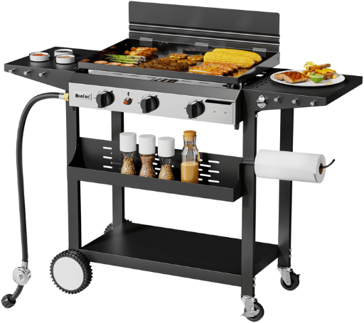 Brefac 3-Burner 23" Outdoor Flat Top Gas Grill & Griddle Deal