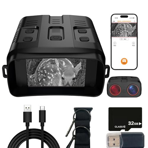 4K Day/Night Vision Goggles 10X Zoom 3'' LCD 32GB TF Card