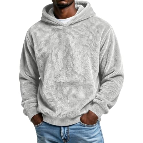 Sherpa Hooded Double Fleece Pullover Sweatshirt