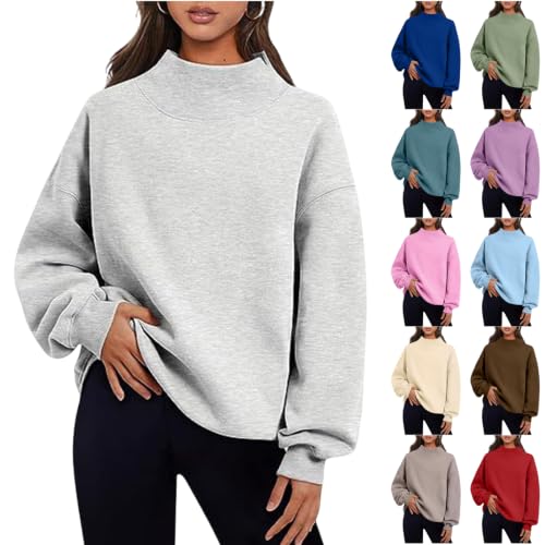 Mock Neck Oversized Fleece Pullover  Deal
