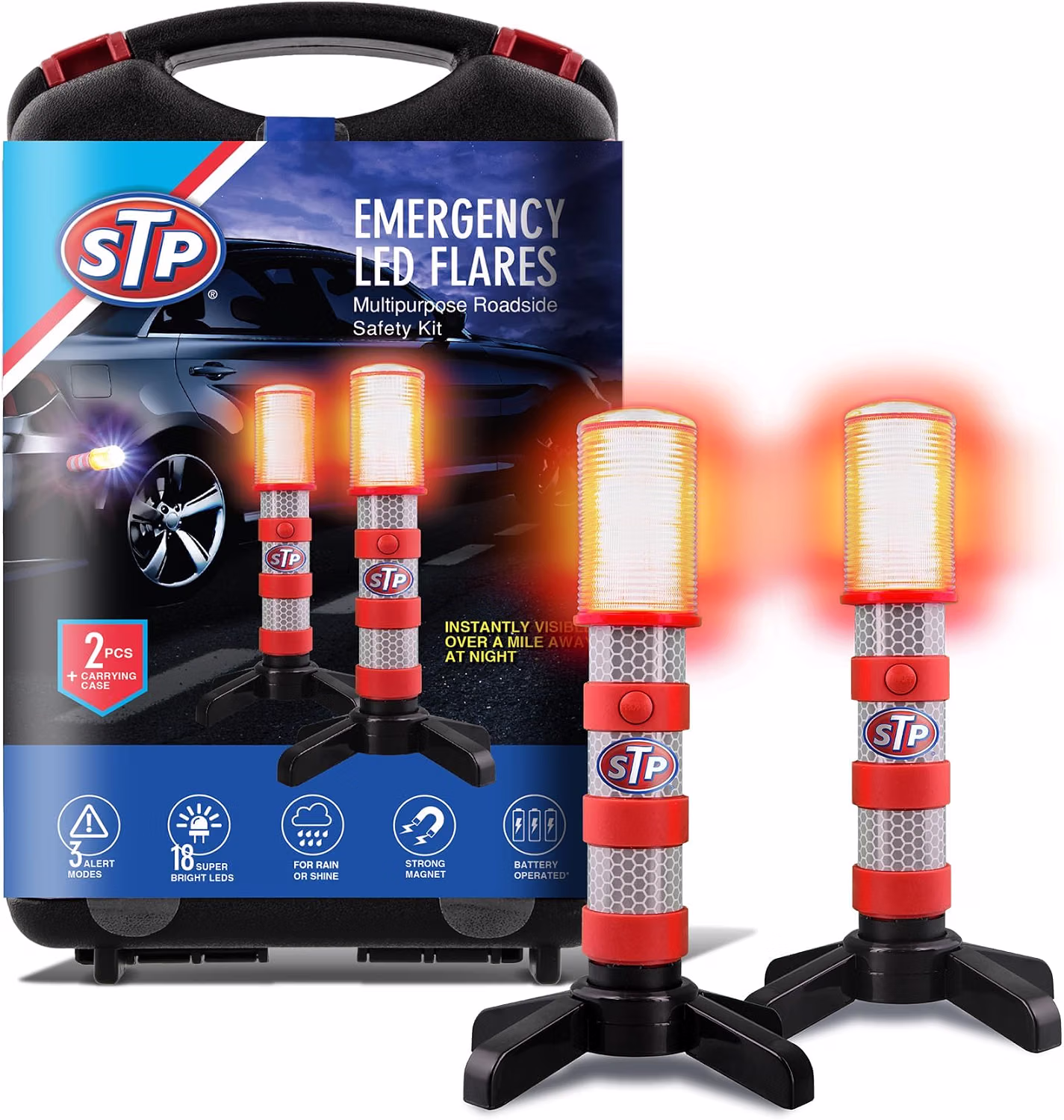 LED Emergency Road Flares 2-Pack