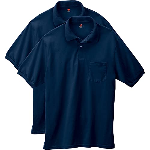 Hanes Men's Short-Sleeve Jersey Pocket Polo (2-Pack) Deal