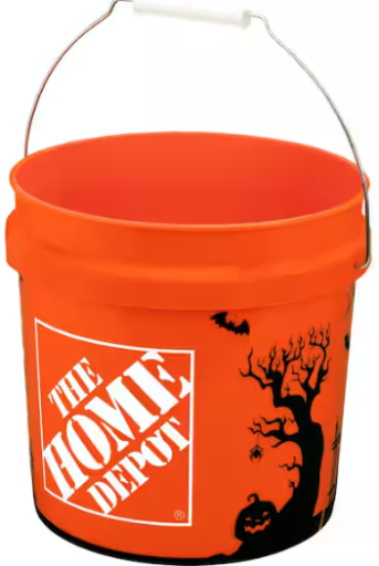 2 Gallon Orange Halloween Bucket