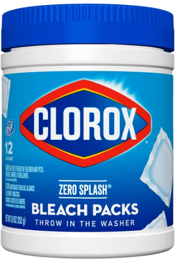 Clorox Zero Splash Bleach Packs, Regular Scent, 8.9 oz, 12 Count Deal