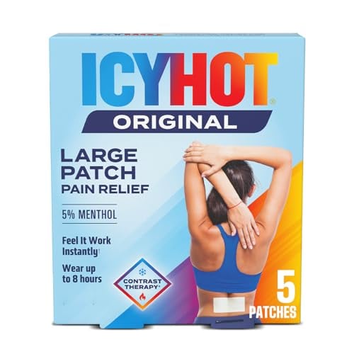 Icy Hot Medicated Patch Extra Strength Pain Relief Patch for Back or Large Area, 5 Count Deal