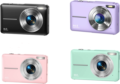 Melcam 1080P 44MP 16X Digital Zoom Compact Point and Shoot Camera