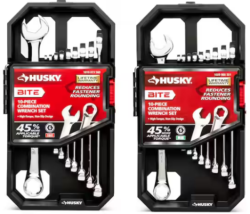 Husky BITE SAE and Metric Combination Wrench Set (20-Piece)