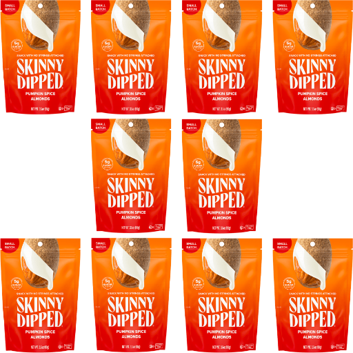 SkinnyDipped Pumpkin Spice White Chocolate Covered Roasted Almonds 10-Pack Deal