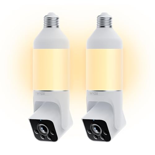 WYZE Bulb Cam 2-Pack 2K HD Smart Light Bulb Security Camera