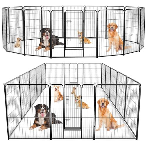 Sweetcrispy 16-Panel 40" Height Metal Dog Playpen