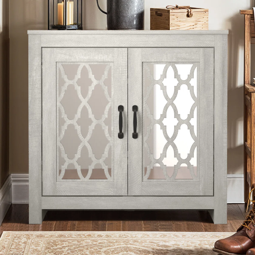 12-Pair 30.9" Chessani Shoe Storage Cabinet (Dark Gray Oak)