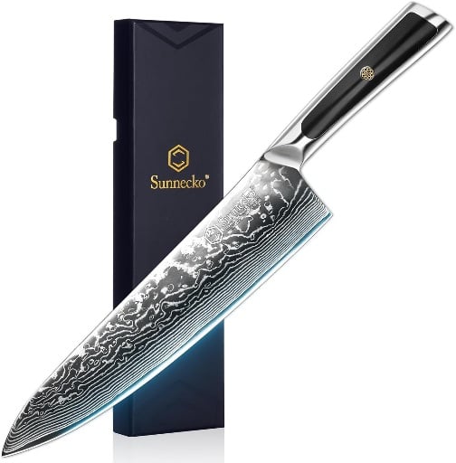 Sunnecko 8 Inch Japanese Damascus Chef Knife  