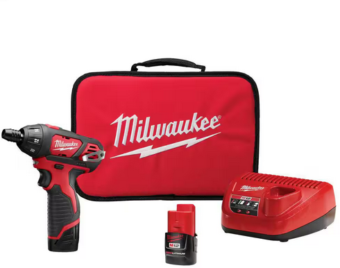 Milwaukee M12 12V 1/4 in. Hex Screwdriver Kit with Two 1.5Ah Batteries Deal