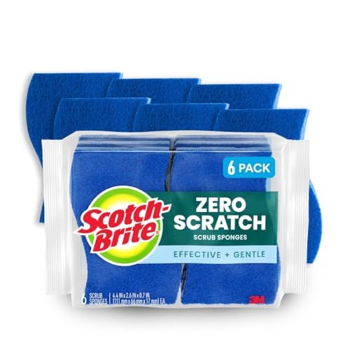 Scotch-Brite Zero Scratch Scrub Sponges 2 x 6-Count Deal