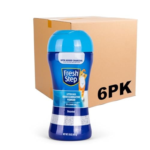 Fresh Step Litter Box Charcoal Odor Eliminator Powder 15 Oz - 6 Pack