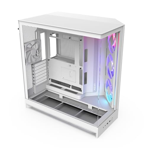 NZXT H9 Flow RGB Dual-Chamber ATX Mid-Tower PC Case (White)