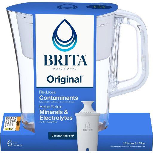 6 Cup Brita Small Water Filter Pitcher w/1 Brita Standard Filter
