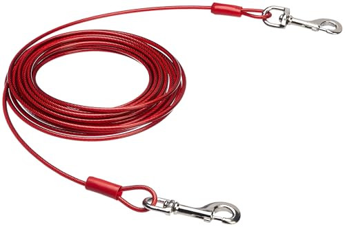 Amazon Basics 30-Feet Tie-Out Cable For Dogs (Red)