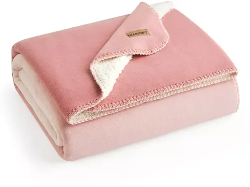 Bearpaw Badger Coco Plush and Sherpa Throw Blanket