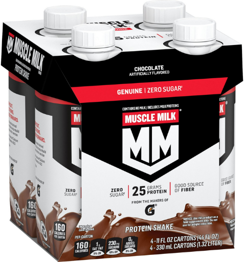 Muscle Milk Genuine Protein Shake, Chocolate, 11 fl oz, 4-Pack