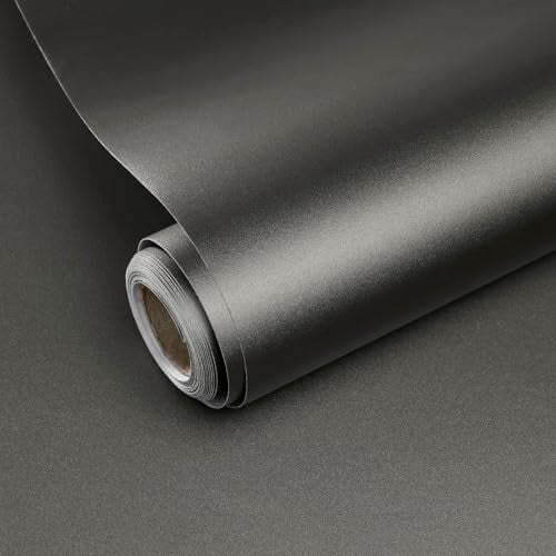 16" x 197" Metallic Matte Dark Gray Peel & Stick Vinyl Contact Paper
