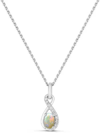 Luna Mia Sterling Silver Gemstone Infinity Pendant Necklace