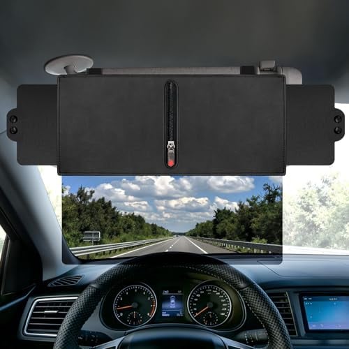 Veharvim UV400 Polarized Anti-Glare Car Sun Visor Extender (Red Zipper) Deal