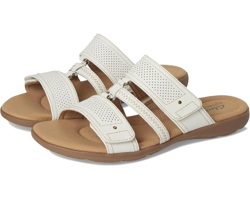 Clarks Women's Elizabelle Ave Sandals (Off White Leather)