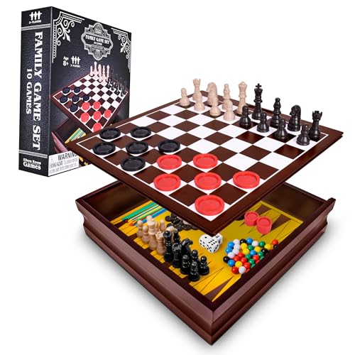 Elbow Room Games 10-in-1 Classic Family Game Set with Wooden Box Deal
