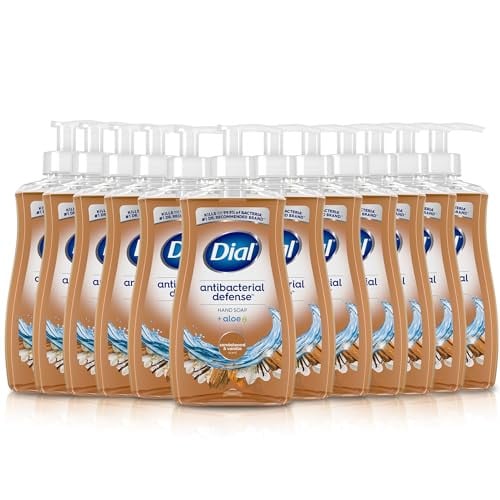 Dial Antibacterial Defense Liquid Hand Soap + Aloe, Sandalwood & Vanilla Scent, 11 Fl Oz (Pack of 12) Deal