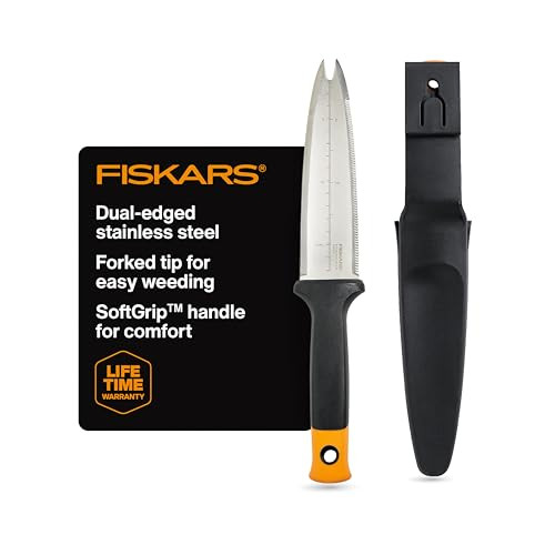 Fiskars Dual Edge Hori Hori Garden Knife with Sheath