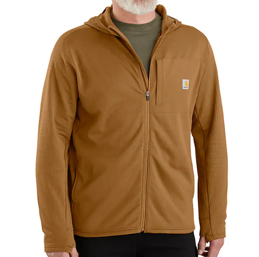 Carhartt Men's Force Relaxed Fit Full-Zip Long-Sleeve Hooded Fleece-Lined Shirt