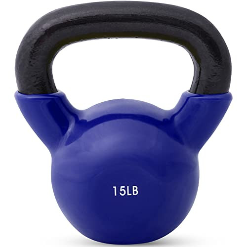 JFIT Kettlebell Weights Vinyl Coated Iron 15 LB
