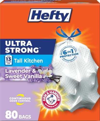 80-Count Hefty Ultra Strong Tall Kitchen 13 Gallon Trash Bags (Lavender & Sweet Vanilla)
