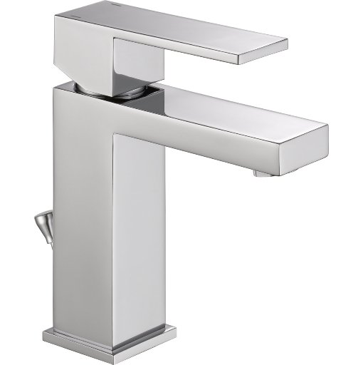 Delta Modern Single Hole Bathroom Faucet with Drain Assembly