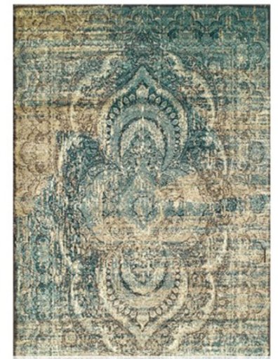 Superior Salford Collection Blue/Beige Vintage Abstract Medallion Area Rug 10' x 14'