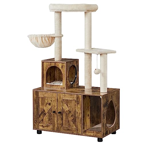 Yaheetech All-in-one Litter Box Enclosure with Cat Tree Deal
