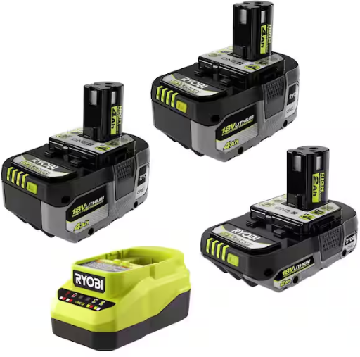 YMMV | Ryobi 18V ONE+ Lithium-Ion HIGH PERFORMANCE Starter Kit with 2.0 Ah Battery, 2 4.0 Ah Batteries and Charger Deal